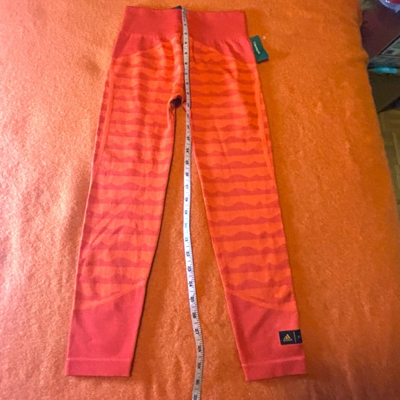 Adidas and Marimekko limited edition Aeroready orange high rise 7/8 leggings NWT - Picture 12 of 14